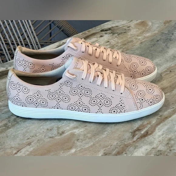 Women’s COLE HAAN Grand OS perforated pink blush leather sneakers-Size 10 - Picture 8 of 10
